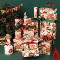 Boîte d'emballage cadeau personnalisée pour Noël, boîte à papier cadeau de Noël pour emballage de fêtes, boîte cadeau rétro en papier pour fête