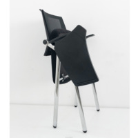 Chaise de conférence en maille de tissu pliable solide chaise de réunion avec tablette chaise de formation pliable pour étudiants de bureau et d'école