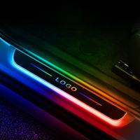 Éclairage d'ambiance magnétique sans fil RGB avec logo personnalisé, capteur de véhicule, lumière de bienvenue LED, lumière de logo de pédale de voiture