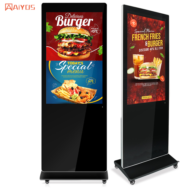US Warehouse 43 Inch Floor Standing Digital Signage Kiosk Indoor Android LCD Advertising Display  Touch Screen Totem