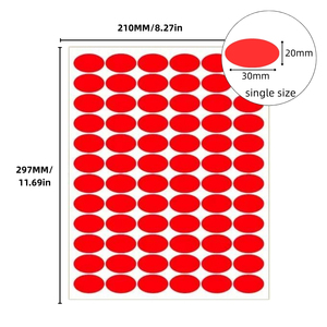 ฉลากสติกเกอร์รูปไข่สี20*30มม. ทำเครื่องหมายสติกเกอร์แบบมีกาวในตัวติดตามแบบไดคัทแข็งแรงรหัสสี - Product Image 2