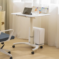 Chariot mobile pour ordinateur portable réglable en hauteur, pneumatique, en métal, pliable, avec roulettes