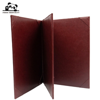 Couverture de menu en cuir PU avec coins de style album photo et dorure à chaud personnalisée, impression personnalisée, passage facile entre les pages, Panda Hospitality Custom
