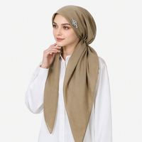 Vorgebundener Sofort-Hijab mit Strass, Einfach zu Tragender Einfarbiger Gewebter Muslimischer Damen-Hijab, Ein-Schritt-Wickel-Hijab für Alltag und Büro
