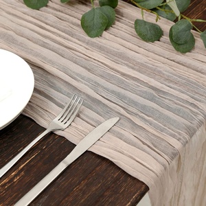 Camino de Mesa Verde Salvia Estilo Rústico, Camino de Mesa de Gasa Sólida, Camino de Mesa de Tela de Queso para Bodas y Fiestas - Product Image 3