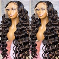 Perruques en cheveux humains HD transparentes, sans colle, pré-épilées/décolorées, 13x4 13x6, avec dentelle frontale, ondulations profondes et bouclées