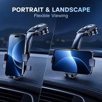 Support de téléphone de voiture à ventouse mécanique, fixation automatique à une touche pour tableau de bord