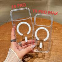 Funda Transparente con Carga Inalámbrica para iPhone 18 17 16 15 Pro Max, Diseño Magnético para Samsung