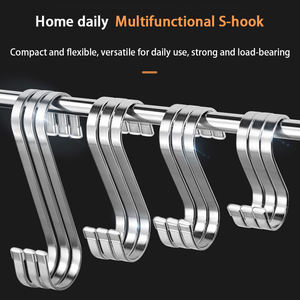 خطاف معدني من الفولاذ المقاوم للصدأ قابل للتخصيص خطاف مسطح سميك على شكل حرف <span class=keywords><strong>S</strong></span> خطاف مطبخ معلق سمك مجفف معالج لحم خطاف تجفيف - Product Image 5