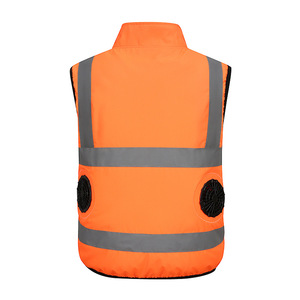 <span class=keywords><strong>Gilet</strong></span> rafraîchissant pour homme avec fermeture éclair et ventilateur, respirant, 100% polyester, réfléchissant, sans manches, veste de travail d'extérieur, logo personnalisé - Product Image 3