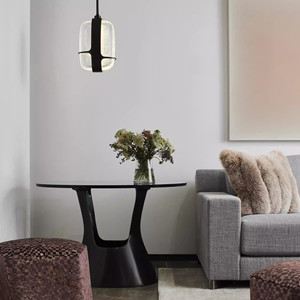 Lustre ovale LED design italien en verre ondulé à tête unique pour hôtels et maisons d'hôtes - Product Image 4