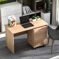 Bureau de travail moderne et simple pour la maison, bureau d'ordinateur en bois de 120 cm avec armoire, table de bureau en panneau mélaminé E1