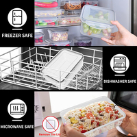 Ensemble de 24 contenants hermétiques pour aliments, sans BPA, en PP, organisateurs de cuisine, anti-fuite, empilables, compatibles micro-ondes/congélateur/lave-vaisselle