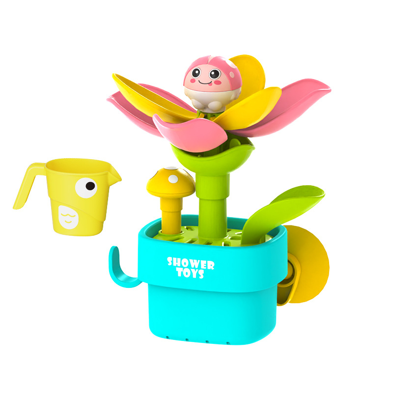 Arrosage de champignon fleuri en pot de fleur-rose-dans une boîte de couleur-335g