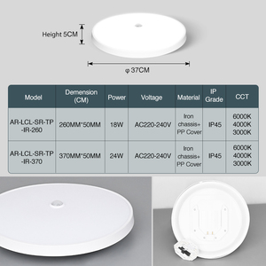 Cảm biến chuyển động ba bằng chứng dẫn ánh sáng trần 18W 24W, IP45 siêu sáng cho chiếu sáng trong nhà ngoài trời - Product Image 6
