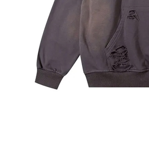 Wholesale 100% Cotton High Quality Unisex Acid <b>Washed</b> Sun Fade Winter Custom Embroidered Oversized Hoodies Brand Logo Waterproof - Product Image 4