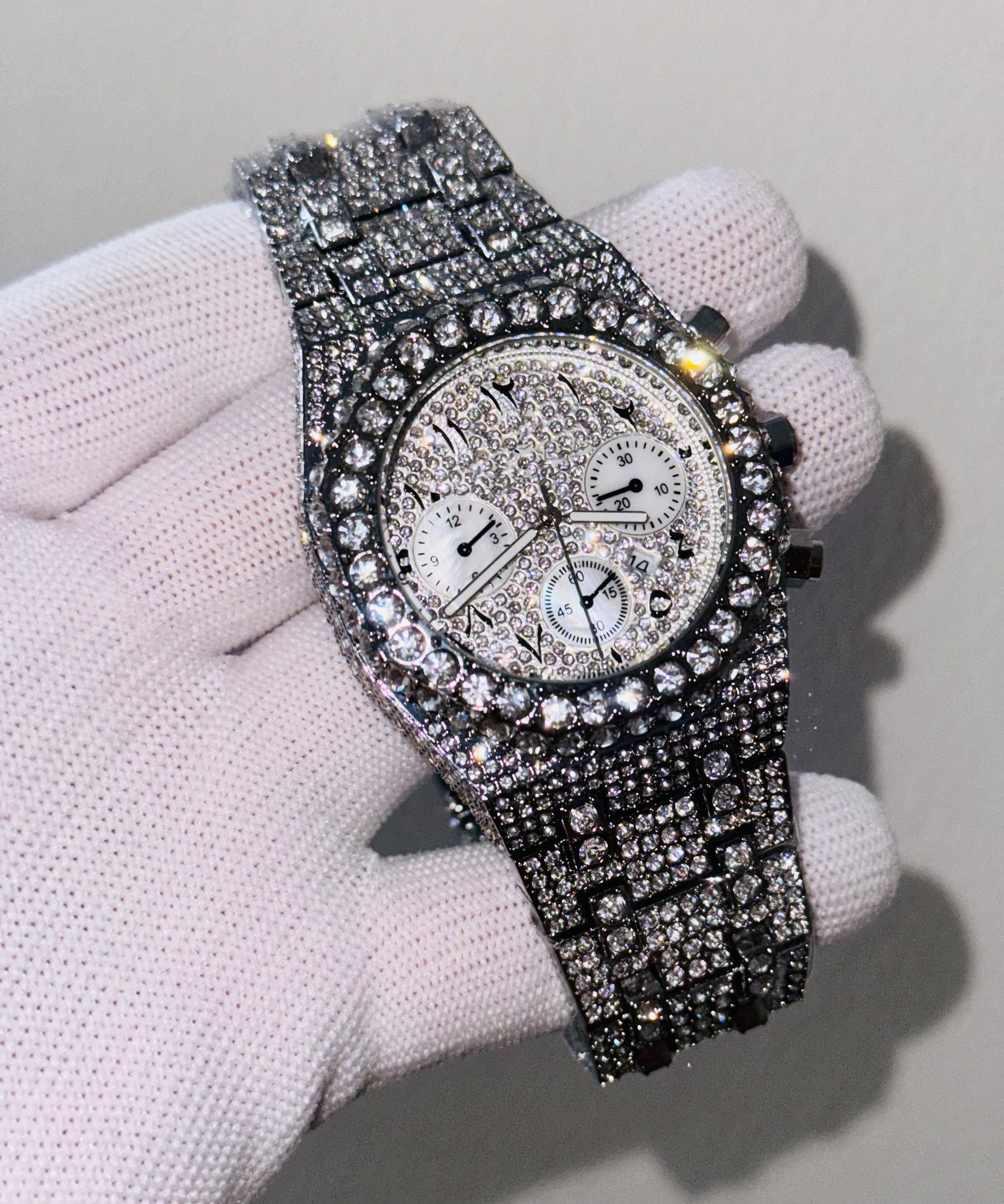 Iced Out Hip Hop Diamond Watches Luxury Diamond Men's Watch With