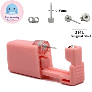 6 pièces/boîte <span class=keywords><strong>Pistolet</strong></span> de perçage d'oreilles <span class=keywords><strong>jetable</strong></span> Dolphin Mishu pour enfants, tendance, pour fiançailles et mariages, en acier inoxydable 316L, or 24K - Product Image 6