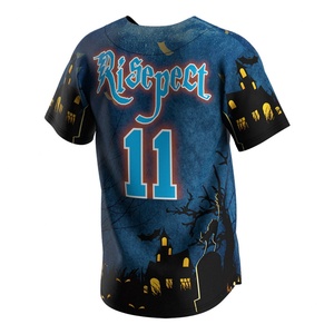 Camiseta de Béisbol/Sóftbol Personalizada al por Mayor, de Manga Corta, con Diseño de Castillo de Halloween, para Uso Diario y Competencia - Product Image 2