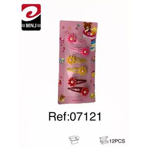 Princess Flower Hair Clips For Kids 12Pcs Pack Pink Yellow Red Decorative Barrettes - Product Image 3