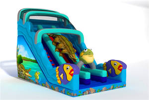 Maison gonflable à thème animal de la rivière Crocodile de la vallée du mile avec toboggan pour enfants - Product Image 2