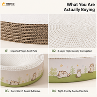 Lit grattoir pour chat en carton ondulé écologique, ovale, résistant à l'usure, pour animaux de compagnie, à intérieur