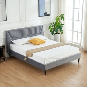 Cama Moderna con Almacenamiento, Tamaño Queen/King/Full, con Otomana Acolchada, Tapizada en Tela Suave, con Estructura de Madera - Product Image 1