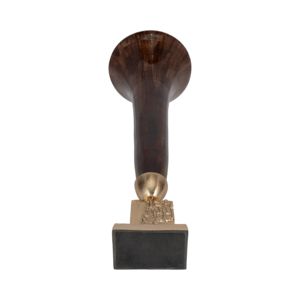 Vaso alto in vetro scultoreo, complemento d'arredo contemporaneo per soggiorno, ufficio, decorazione per la casa, vaso decorativo per fiori - Product Image 6
