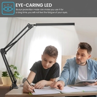 Lampe de bureau LED électrique moderne nordique en aluminium, bras flexible réglable, protection oculaire, pour lecture, bureau, avec pince de fixation sur table