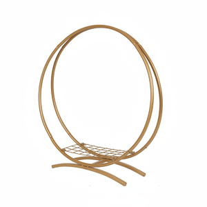 Soporte de flores de doble aro de Metal dorado 24x24x6,5 pulgadas para bodas, fiestas de cumpleaños y Navidad decorativa elegante con estilo - Product Image 1