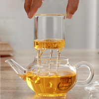 Théière en verre borosilicaté oriental moderne de 250ml bouilloire à thé résistante à la chaleur à usage manuel en gros pour les verres à café durables