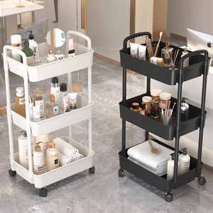 Modern Design Thick Salon Trolley Cart Storage Holders & <b>Racks</b> Swivel Wheels Top Drawer Cart 3-Tiered Iron <b>Rolling</b> Trolley - Product Image 3