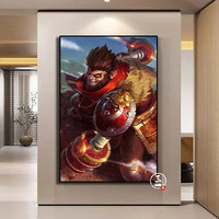 Tableau mural sur toile Chevalier en armure lourde avec épée lumineuse, Décoration moderne pour la maison, Affiche pour salle de jeux, chambre, bureau