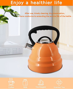 Bouilloire sifflante pour cuisinière, bouilloire à gaz chirurgicale 3,5 L en acier inoxydable avec poignée ergonomique pour cuisinière - Product Image 2