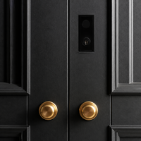 Porte d'entrée double en verre avec cadre en alliage d'aluminium noir de conception moderne Yuyou pour hôtel et villa