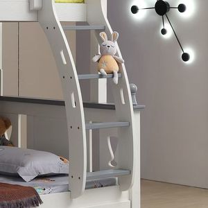 프랑스 디자인 모던 원목 로프트 스타일 이층 침대 소녀 아이들 방 가구 성인용 이층 침대 슬라이드 - Product Image 4