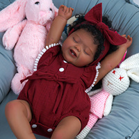 Poupée Reborn Bébé Africaine Américaine réaliste de 20 pouces Babeside Bobby, peau noire, fille, jouet doux, mini-jouet avec cheveux noirs courts