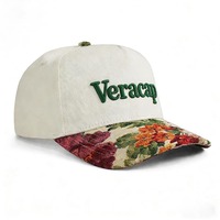 HBA54 Gorras de Béisbol para Hombre y Mujer con Diseño Moderno, Visera Personalizada, Estampado Floral, Logotipo y Bordado en Dos Tonos