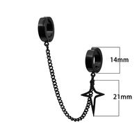 Boucles d'oreilles tendance minimalistes en acier inoxydable pour adolescents, sans perçage, pour femmes et hommes, fausses boucles d'oreilles pendantes en forme d'étoile, bijoux