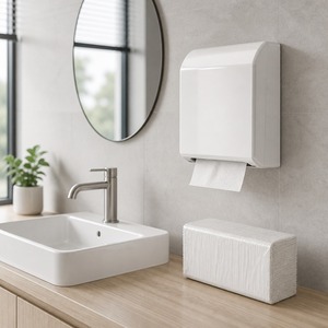 Papier toilette blanc Signature C-Fold, 150 feuilles par paquet, jetable, forte absorption d'eau, pâte de bois vierge - Product Image 3
