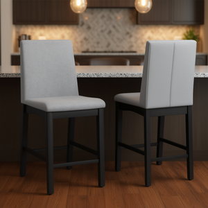 Juego de 2 Sillas de Comedor Wallace & Bay Grises, Altura para Reuniones, Tapizadas en Tela, Estilo Contemporáneo Moderno para el Hogar - Product Image 2