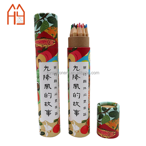 Set di 12 Matite Colorate in <span class=keywords><strong>Legno</strong></span> Naturale da 7 Pollici in Tubo di Carta Personalizzato, Vendita all'Ingrosso dalla Fabbrica di Shenzhen - Product Image 5