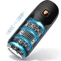 Masturbateur masculin vibrant rotatif automatique, pompe à pénis à poussée et aspiration, machine sexuelle synchronisée IA, jouet sexuel de poche LCD pour hommes