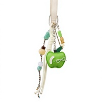 Collection Printemps-Été 2026 Faite à la Main en Cuir, Style Mignon, Motif Fruits Pomme, Breloque de Sac et Porte-clés en Cordon Tressé, Personnalisation en Petites Séries