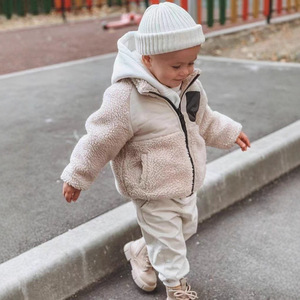 Manteau d'hiver chaud et épais en velours côtelé rembourré de coton pour bébés filles, coupe ample, patchwork, doublure en fausse fourrure, sweat à capuche unisexe - Product Image 4
