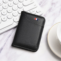 Dompet Kartu Bisnis Kulit PU Lipat Tipis Super Slim Portabel, Tempat Kartu Pria 3 in 1 Tipis