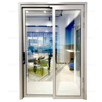 Porte battante intérieure en alliage d'aluminium moderne coulissante pliante à battant en verre pour la maison salon entrée supermarché