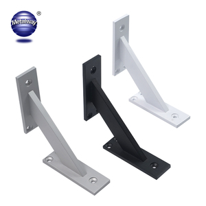 Matériau en aluminium Noir mat Support mural flottant robuste Support mural d'angle pour étagère - Product Image 5