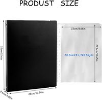 Carpeta de 70 Bolsillos con Fundas de Plástico para Documentos Tamaño Carta/A4 (11" X 8.5"), Organizador de Documentos para Papeles, Certificados, Obras de Arte