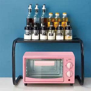Microwave Stand Kitchen Shelf Commercial Floor Stand 2 Tier Microwave <b>Oven</b> Grill <b>Rack</b> Stand Countertop Organizer With Storage - Product Image 6